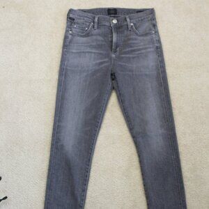 Citizens of Humanity Rocket Crop Mid Rise Skinny Jeans — Size 26 — Black/Grey